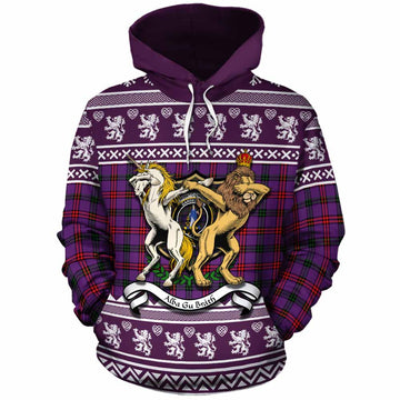 Montgomery Clan Tartan Crest Christmas Cotton Hoodie Coat of Arms Funny Style
