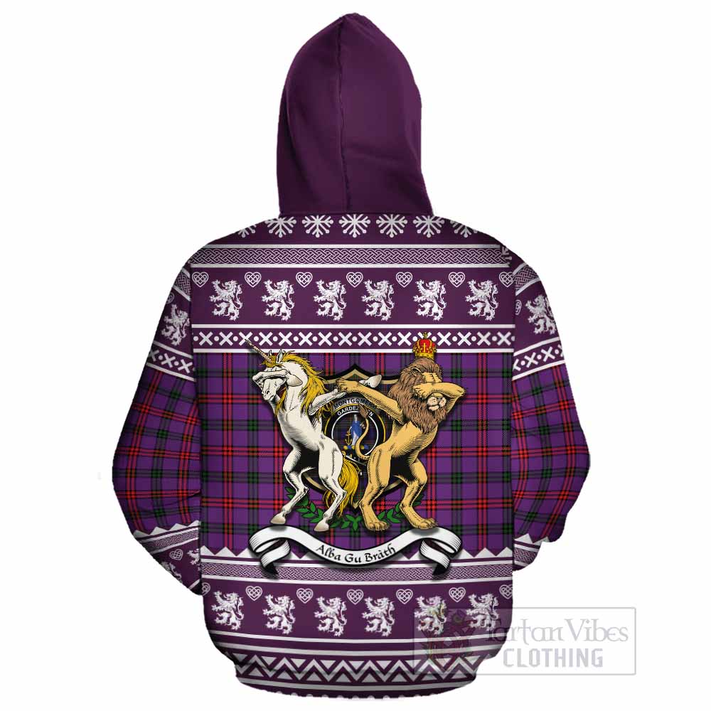 Montgomery Clan Tartan Crest Christmas Cotton Hoodie Coat of Arms Funny Style - Tartan Vibes Clothing