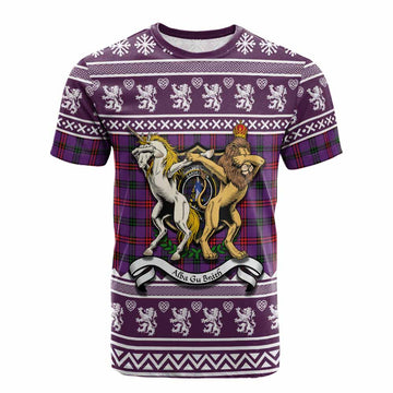 Montgomery Clan Tartan Crest Christmas Cotton T-shirt Coat of Arms Funny Style