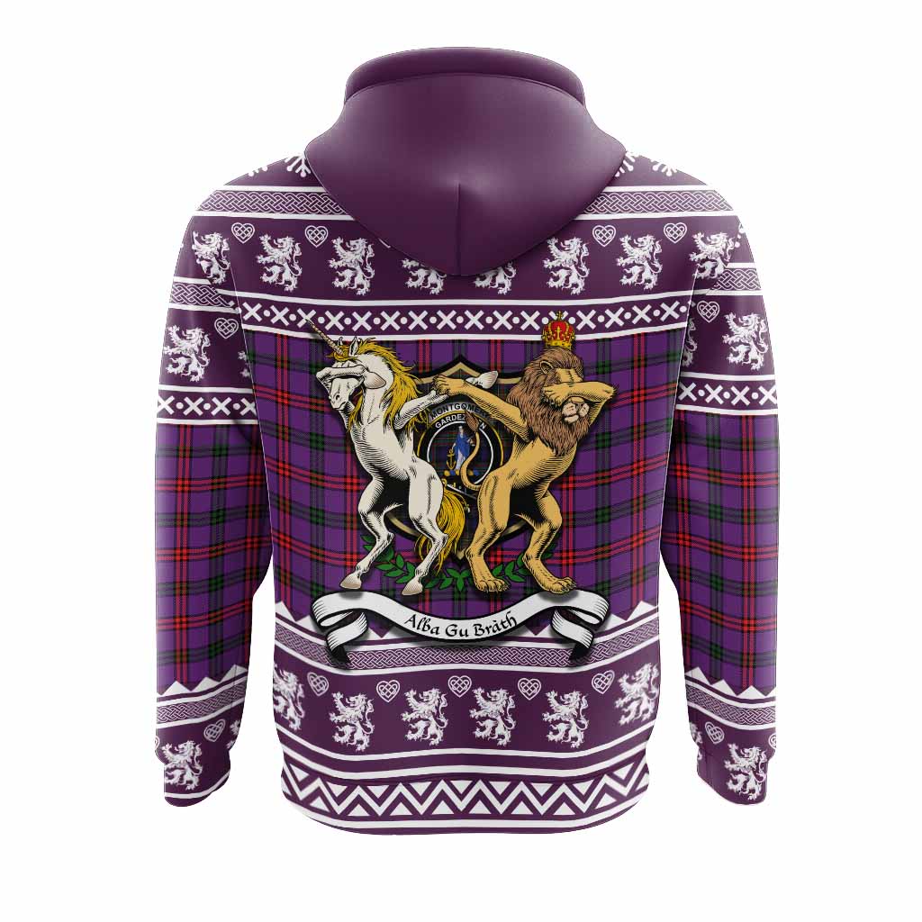 Montgomery Clan Tartan Crest Christmas Hoodie Coat of Arms Funny Style - Tartan Vibes Clothing