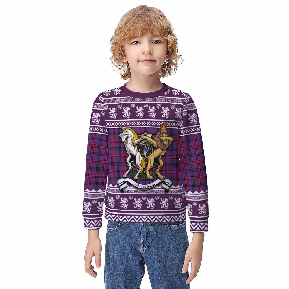 Montgomery Clan Tartan Crest Christmas Kid Ugly Sweatshirt Coat of Arms Funny Style - Tartan Vibes Clothing