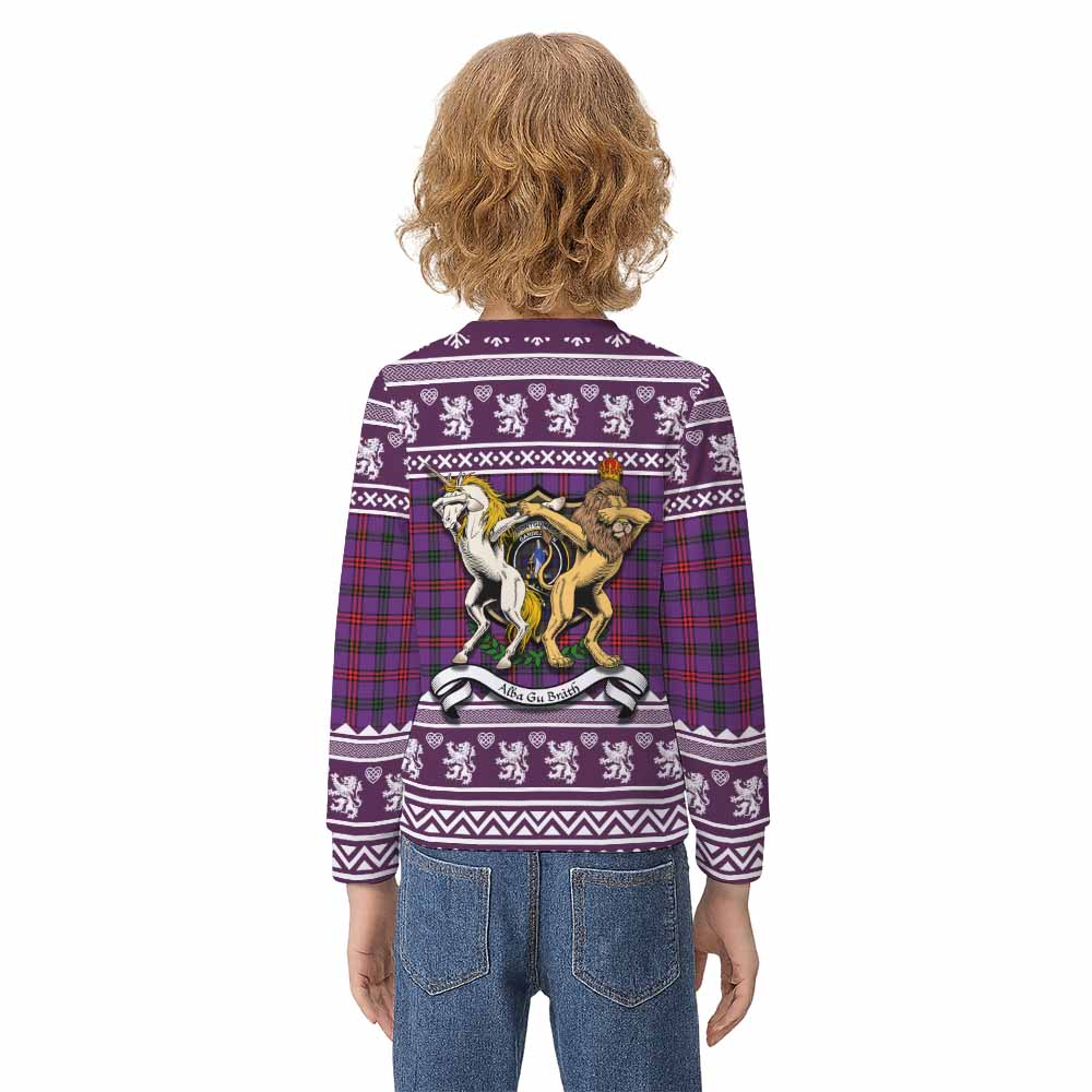 Montgomery Clan Tartan Crest Christmas Kid Ugly Sweatshirt Coat of Arms Funny Style - Tartan Vibes Clothing