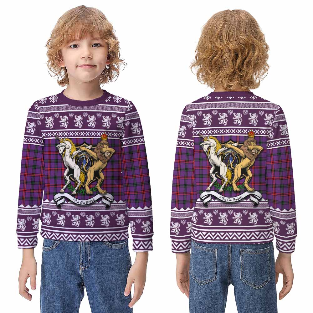 Montgomery Clan Tartan Crest Christmas Kid Ugly Sweatshirt Coat of Arms Funny Style - Tartan Vibes Clothing