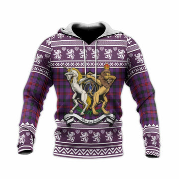 Montgomery Clan Tartan Crest Christmas Knitted Hoodie Coat of Arms Funny Style