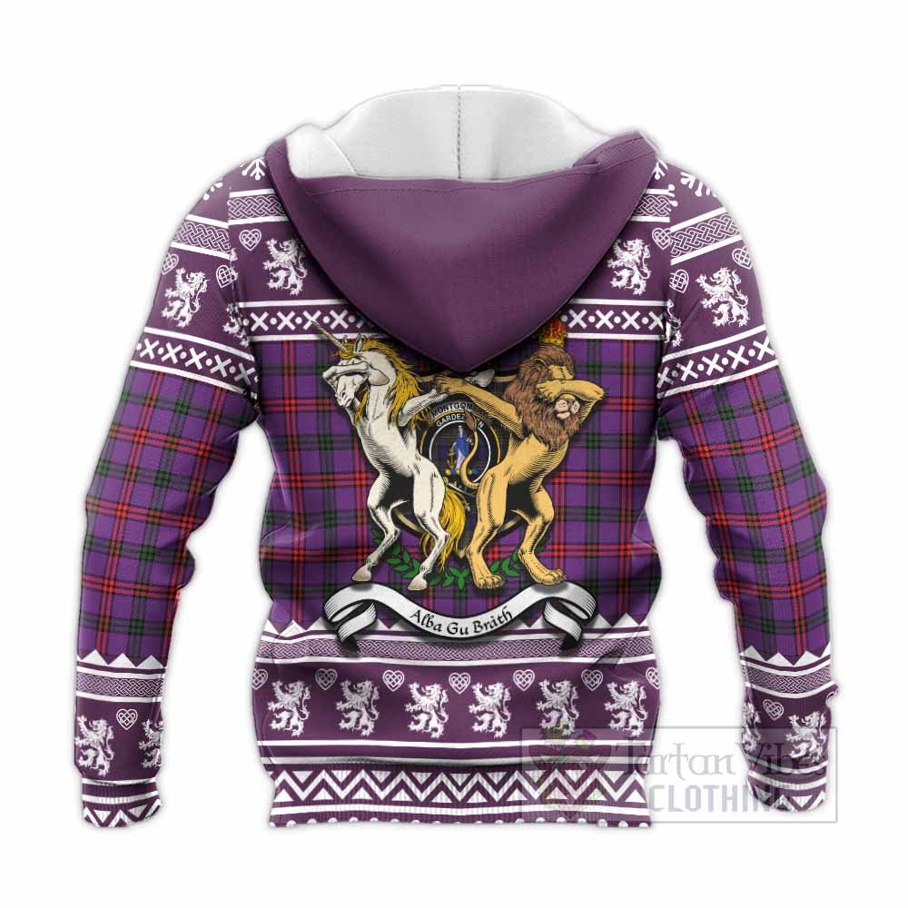 Montgomery Clan Tartan Crest Christmas Knitted Hoodie Coat of Arms Funny Style - Tartan Vibes Clothing