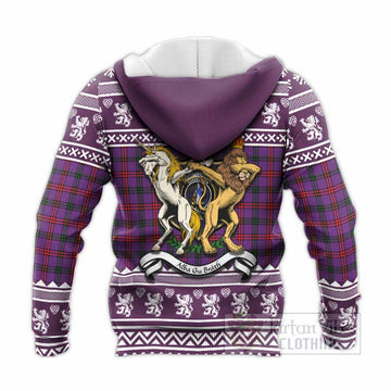 Montgomery Clan Tartan Crest Christmas Knitted Hoodie Coat of Arms Funny Style