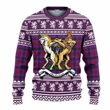 Montgomery Clan Tartan Crest Christmas Ugly Sweater Coat of Arms Funny Style