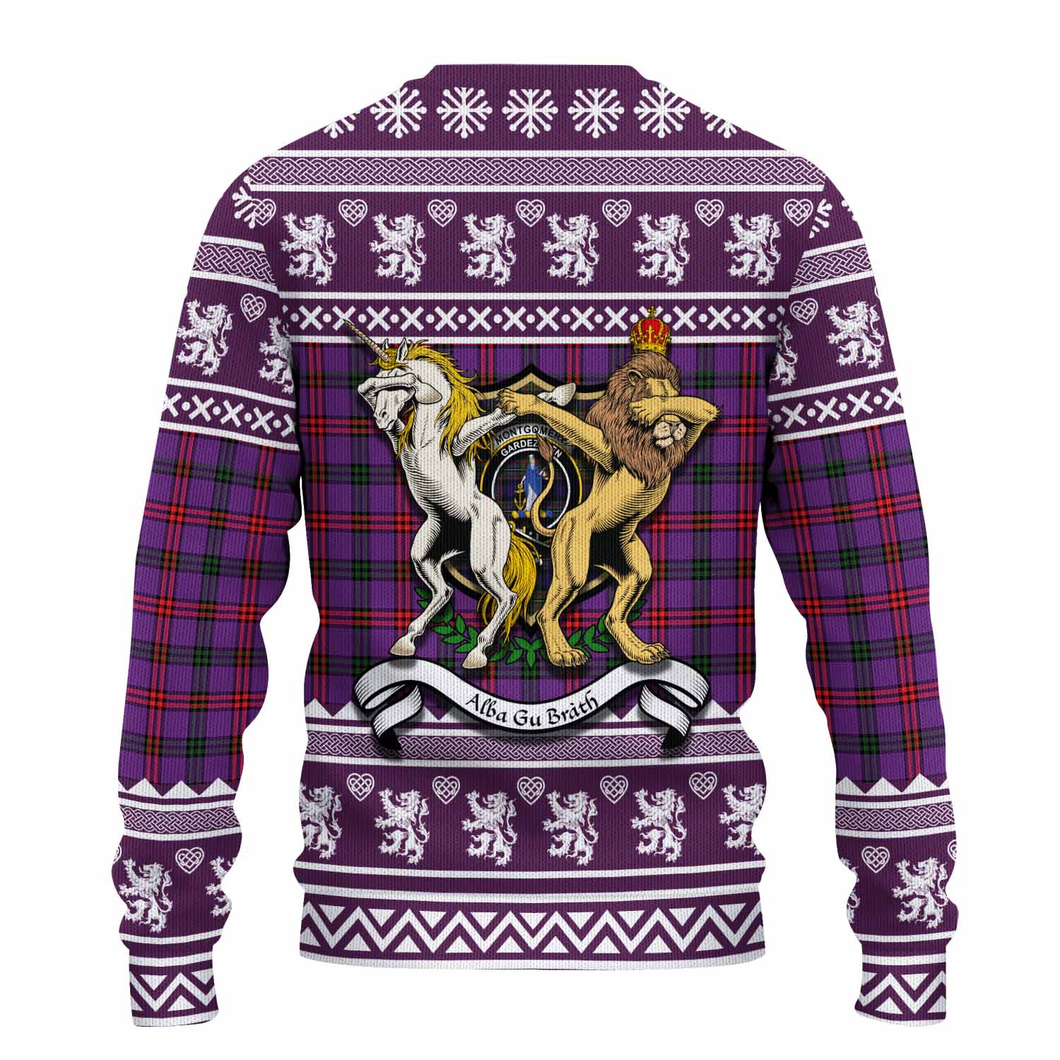 Montgomery Clan Tartan Crest Christmas Ugly Sweater Coat of Arms Funny Style - Tartan Vibes Clothing