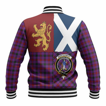 Montgomery Crest Tartan Baseball Jacket with Lion Rampant Saltire Style
