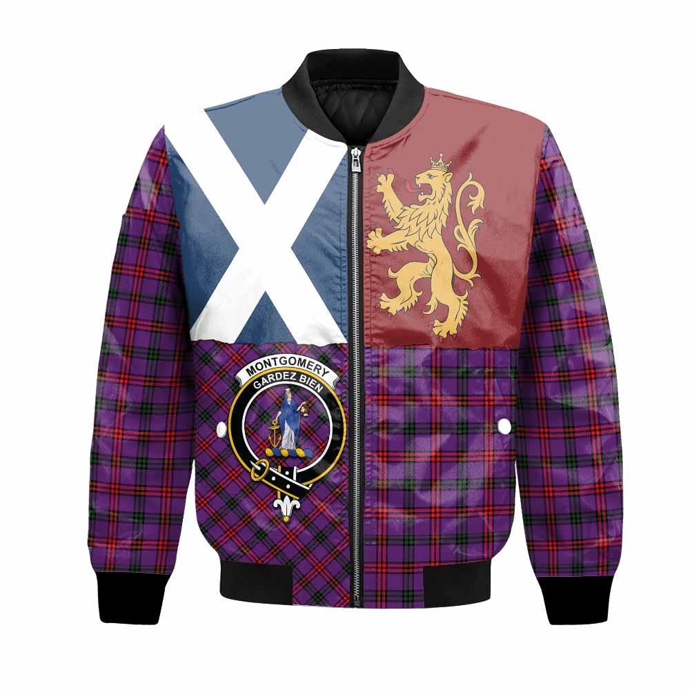 Montgomery Crest Tartan Bomber Jacket with Lion Rampant Saltire Style