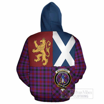 Montgomery Crest Tartan Cotton Hoodie with Lion Rampant Saltire Style