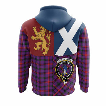 Montgomery Crest Tartan Hoodie with Lion Rampant Saltire Style