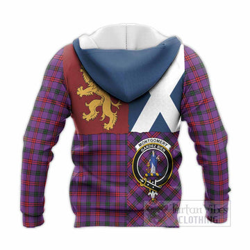 Montgomery Crest Tartan Knitted Hoodie with Lion Rampant Saltire Style