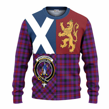 Montgomery Crest Tartan Knitted Sweater with Lion Rampant Saltire Style