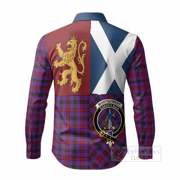 Montgomery Crest Tartan Long Sleeve Button Shirts with Lion Rampant Saltire Style