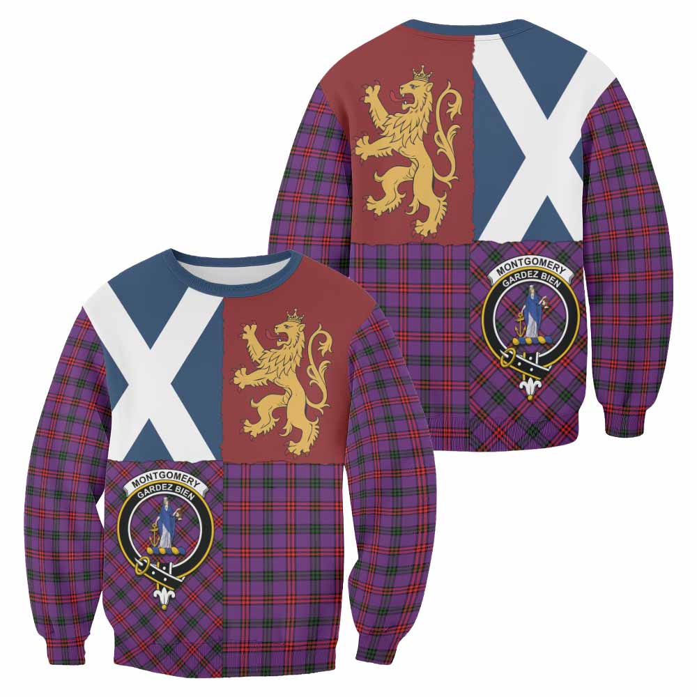 Montgomery Crest Tartan Sweatshirt with Lion Rampant Saltire Style