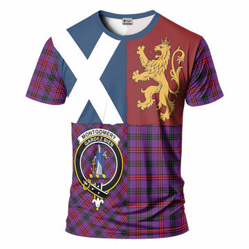 Montgomery Crest Tartan T-Shirt with Lion Rampant Saltire Style
