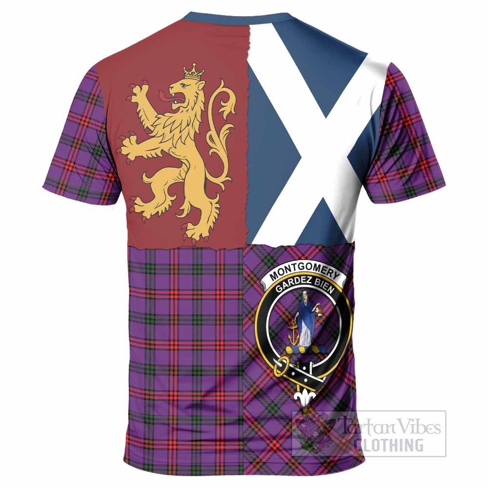 Montgomery Crest Tartan T-Shirt with Lion Rampant Saltire Style