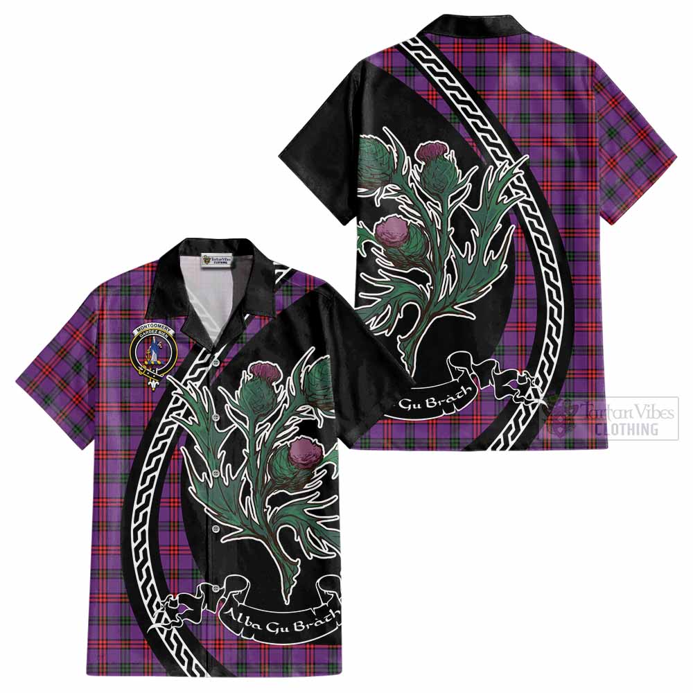 Montgomery Family Crest Tartan Cotton Hawaiian Shirt Alba Thistle Inspired - Tartan Vibes Clothing
