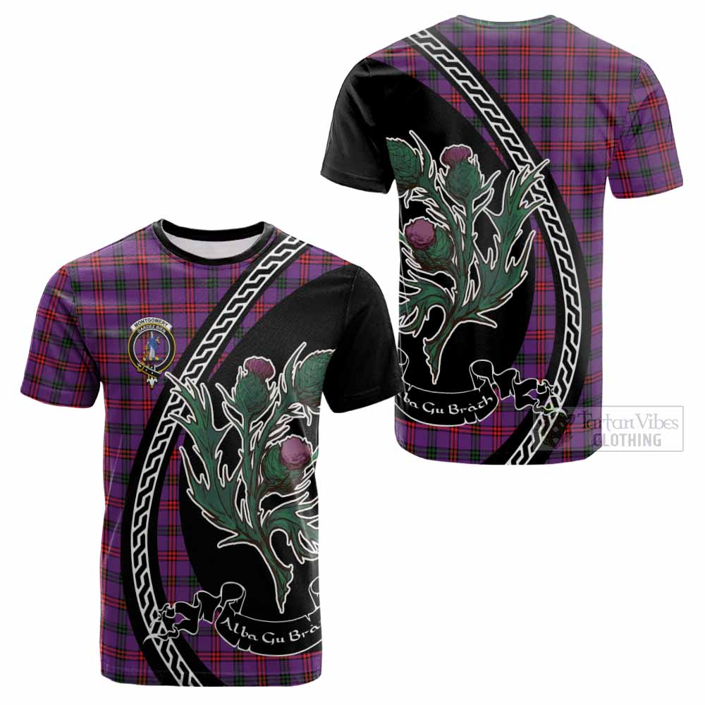 Montgomery Family Crest Tartan Cotton T-shirt Alba Thistle Inspired - Tartan Vibes Clothing