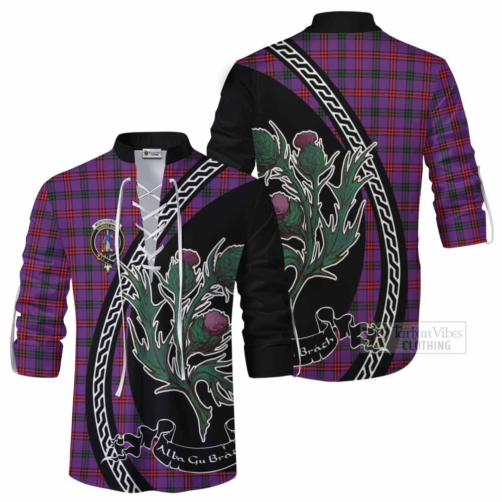 Montgomery Family Crest Tartan Ghillie Shirt Alba Thistle Inspired - Tartan Vibes Clothing