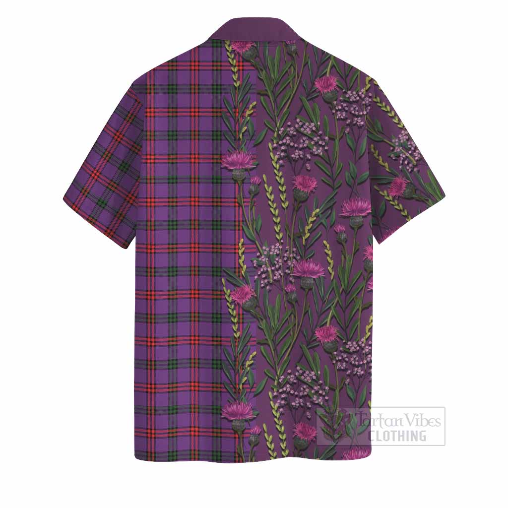 Montgomery Family Crest Tartan Hawaiian Shirt Scottish Thistle Flower Pattern Half Style - Tartan Vibes Clothing