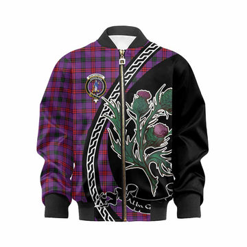 Montgomery Family Crest Tartan Kid Bomber Jacket Alba Thistle Inspired - Tartan Vibes Clothing