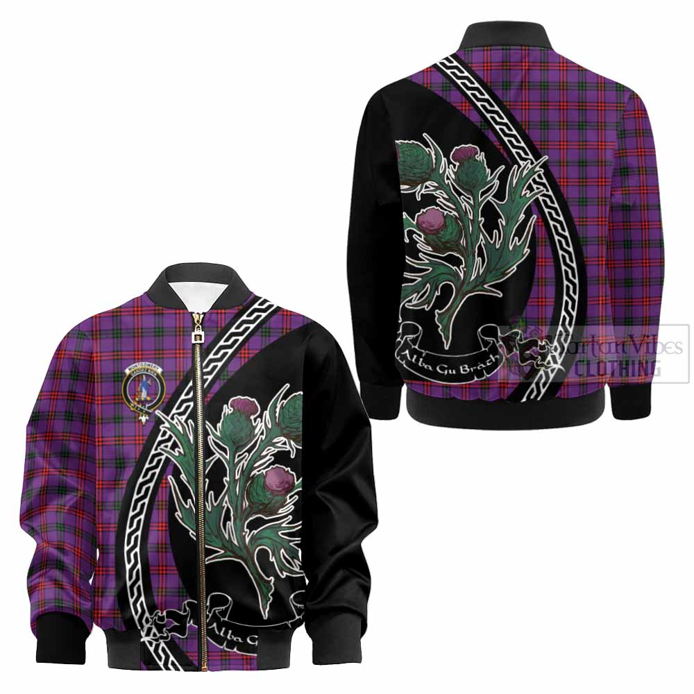 Montgomery Family Crest Tartan Kid Bomber Jacket Alba Thistle Inspired - Tartan Vibes Clothing