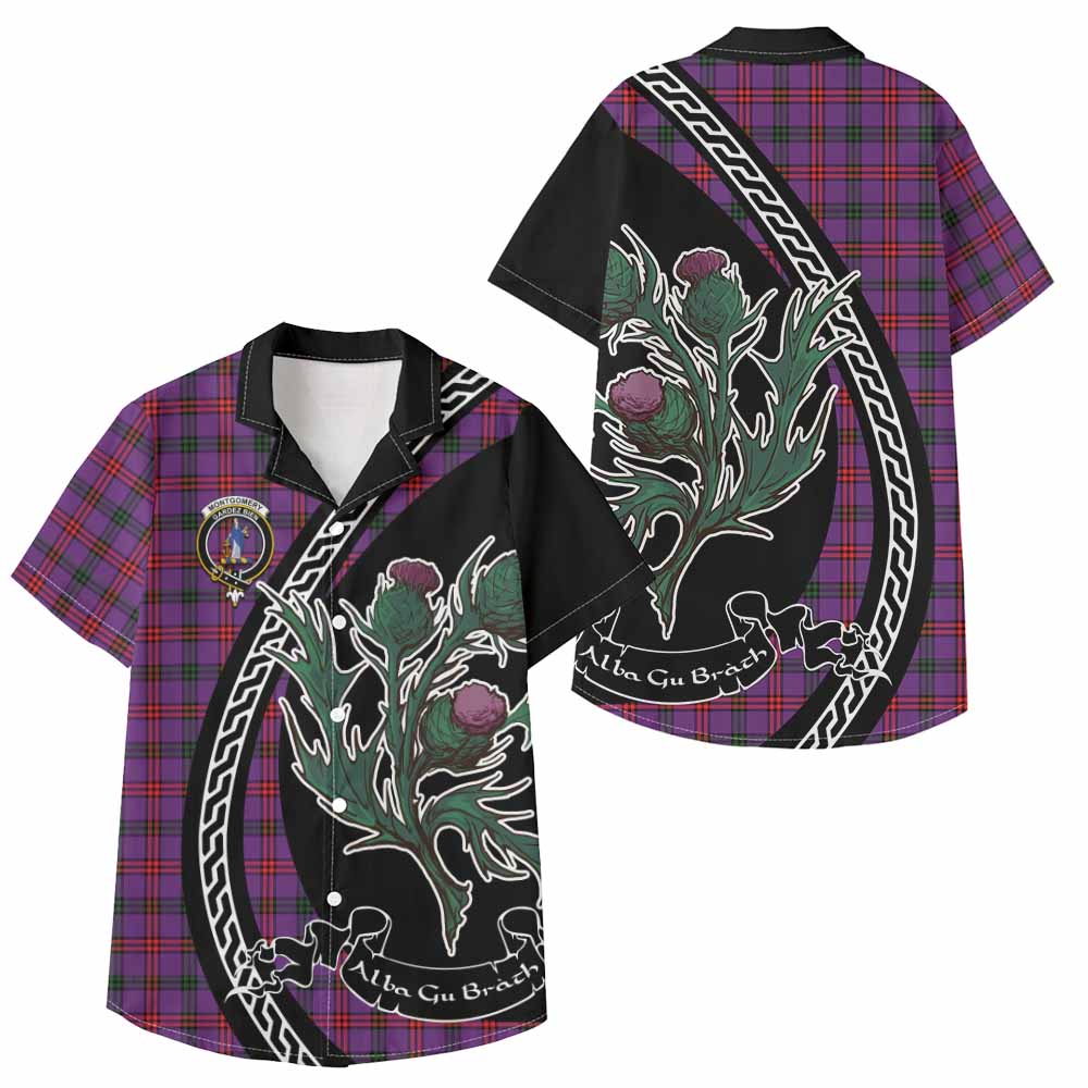 Montgomery Family Crest Tartan Kid Hawaiian Shirt Alba Thistle Inspired - Tartan Vibes Clothing