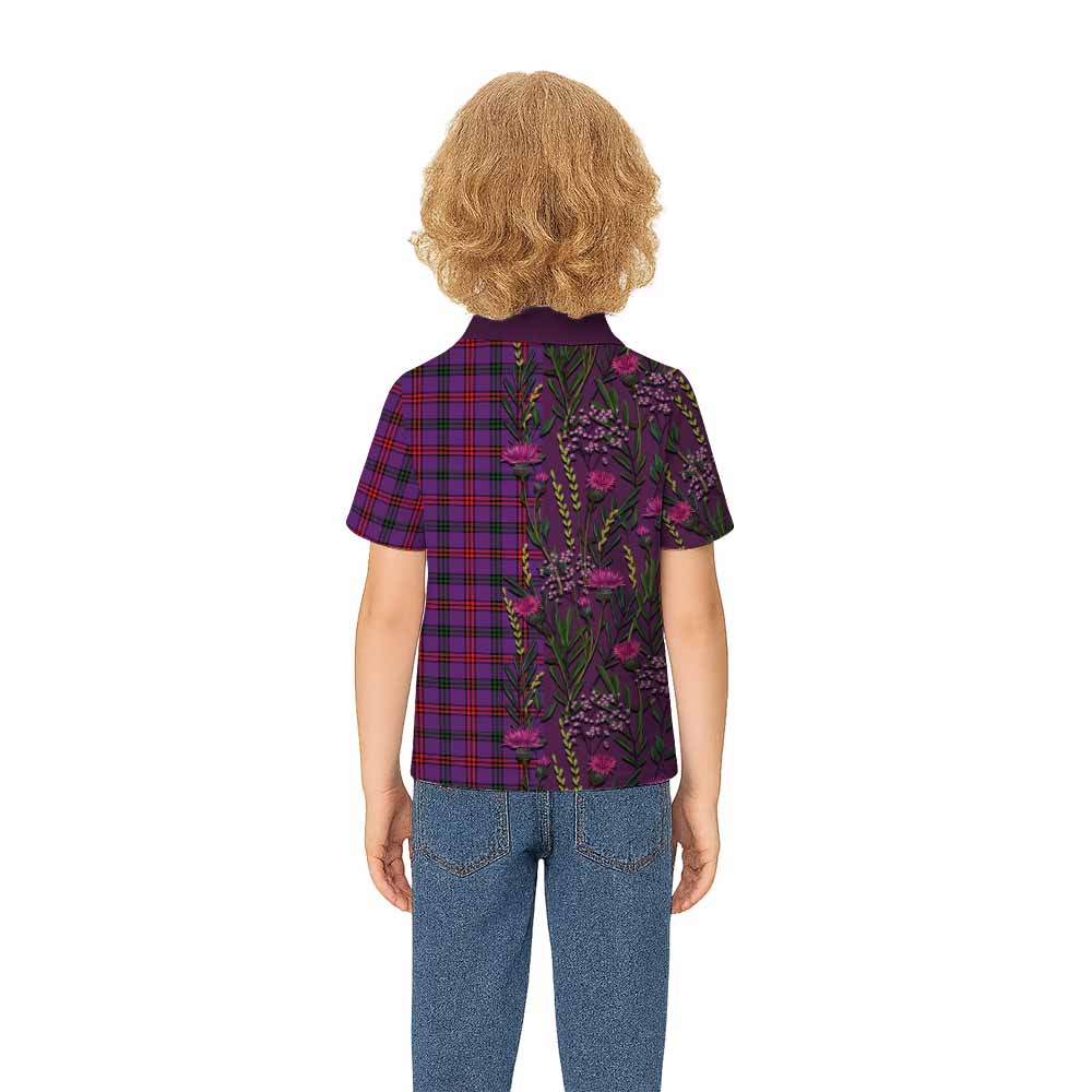 Montgomery Family Crest Tartan Kid Polo Shirt Scottish Thistle Flower Pattern Half Style - Tartan Vibes Clothing