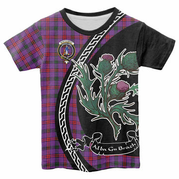 Montgomery Family Crest Tartan Kid T-shirt Alba Thistle Inspired - Tartan Vibes Clothing