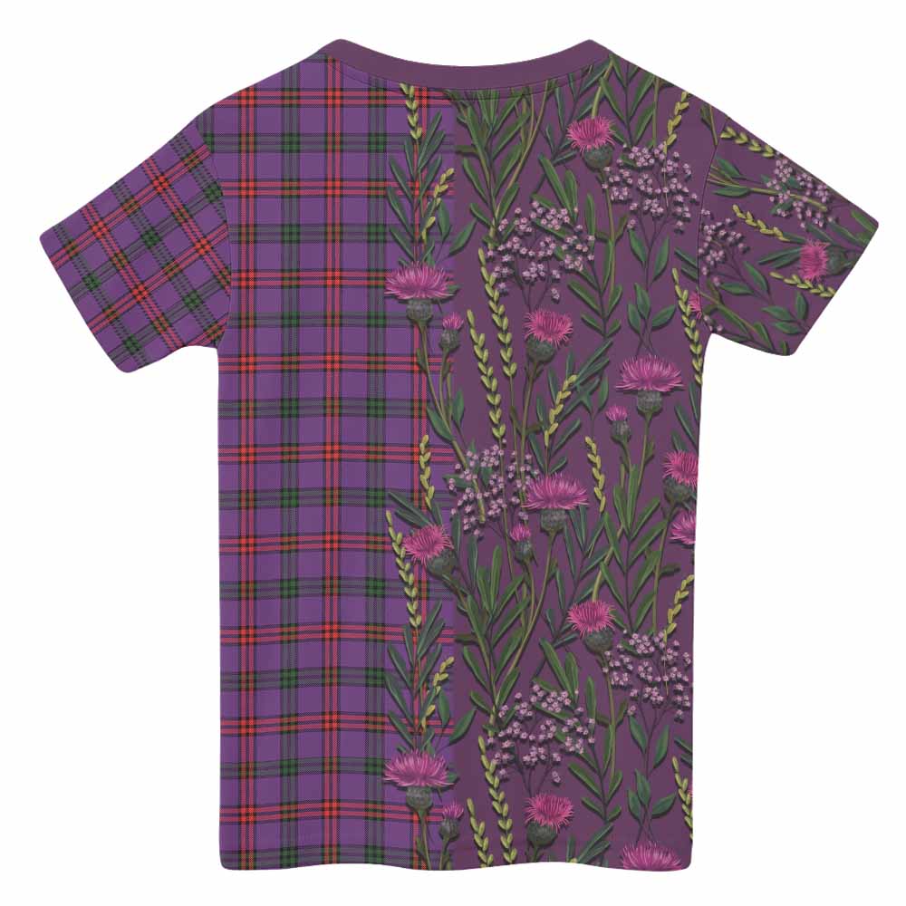 Montgomery Family Crest Tartan Kid T-shirt Scottish Thistle Flower Pattern Half Style - Tartan Vibes Clothing