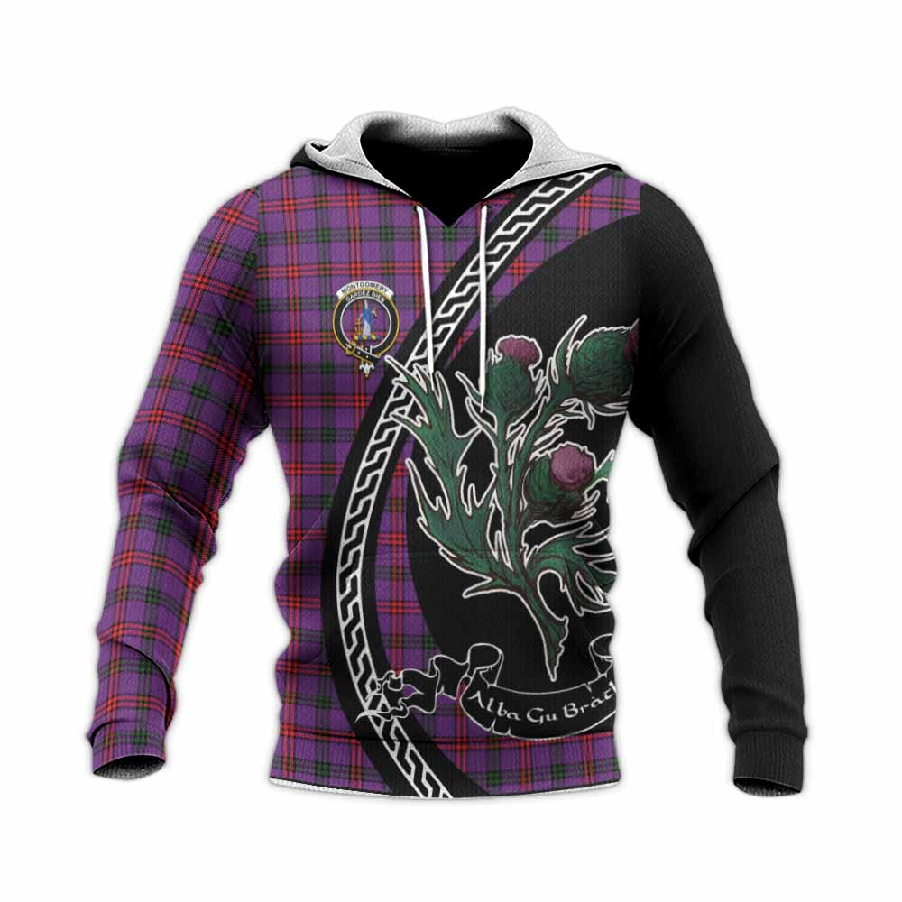 Montgomery Family Crest Tartan Knitted Hoodie Alba Thistle Inspired - Tartan Vibes Clothing
