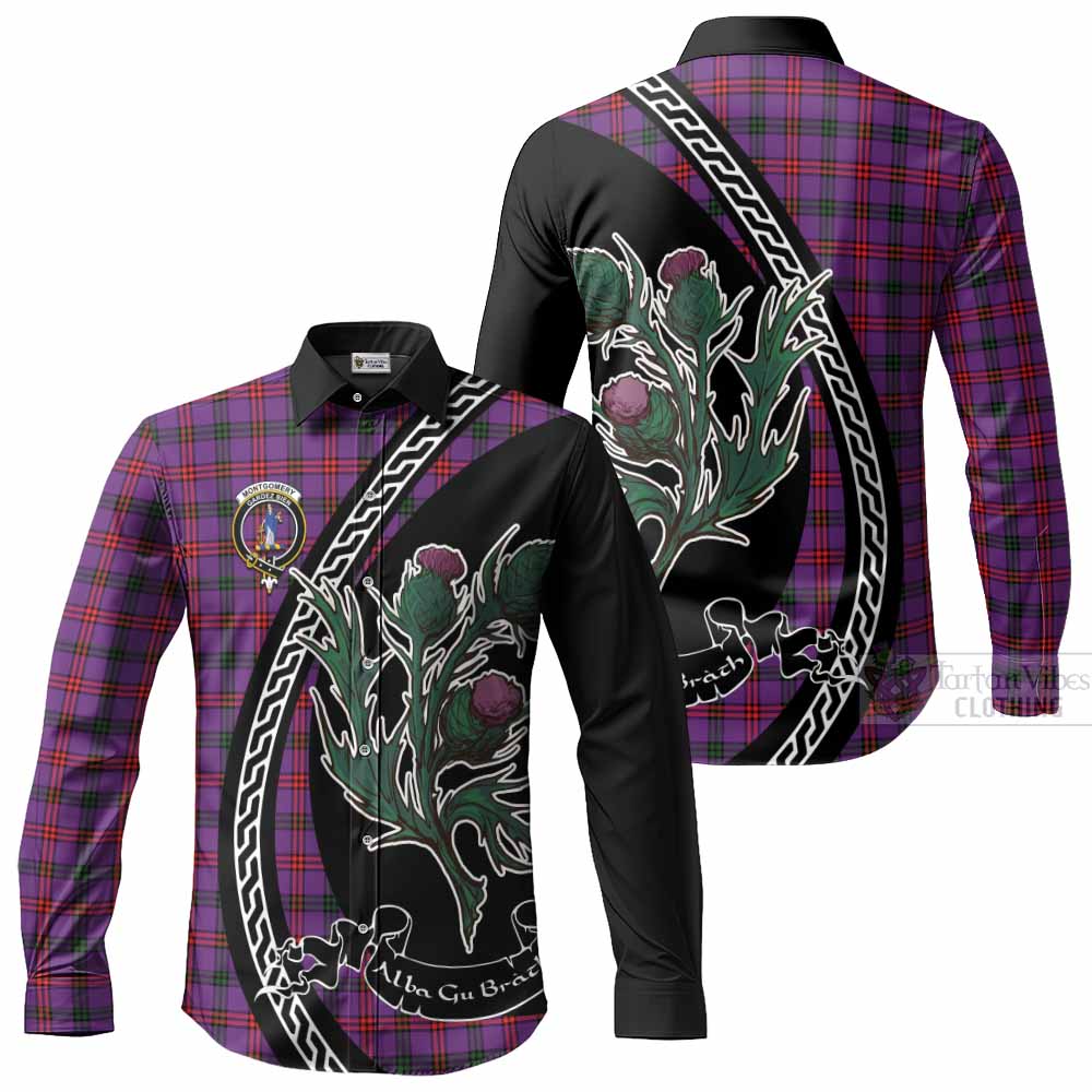 Montgomery Family Crest Tartan Long Sleeve Button Shirts Alba Thistle Inspired - Tartan Vibes Clothing