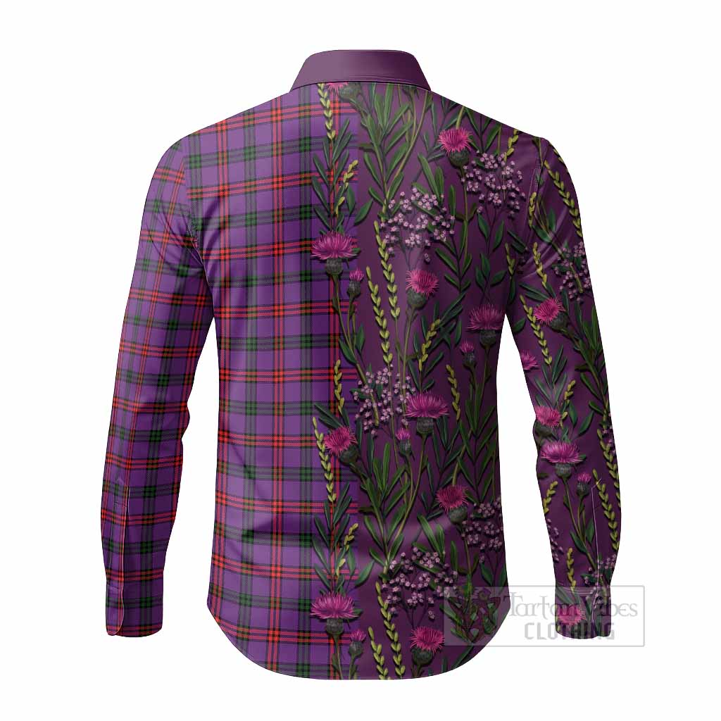 Montgomery Family Crest Tartan Long Sleeve Button Shirts Scottish Thistle Flower Pattern Half Style - Tartan Vibes Clothing