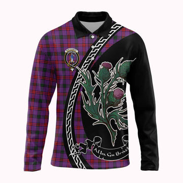 Montgomery Family Crest Tartan Long Sleeve Polo Shirt Alba Thistle Inspired