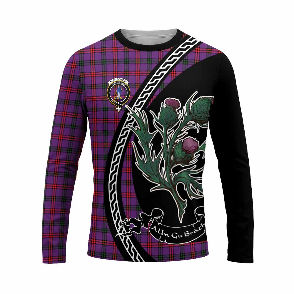 Montgomery Family Crest Tartan Long Sleeve T-Shirt Alba Thistle Inspired - Tartan Vibes Clothing