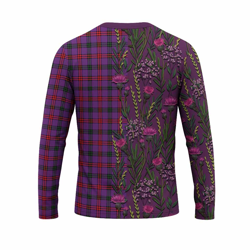 Montgomery Family Crest Tartan Long Sleeve T-Shirt Scottish Thistle Flower Pattern Half Style - Tartan Vibes Clothing