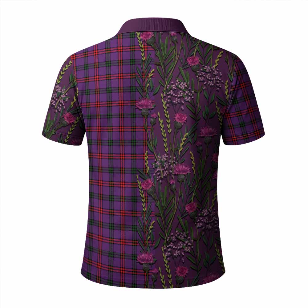 Montgomery Family Crest Tartan Polo Shirt Scottish Thistle Flower Pattern Half Style - Tartan Vibes Clothing