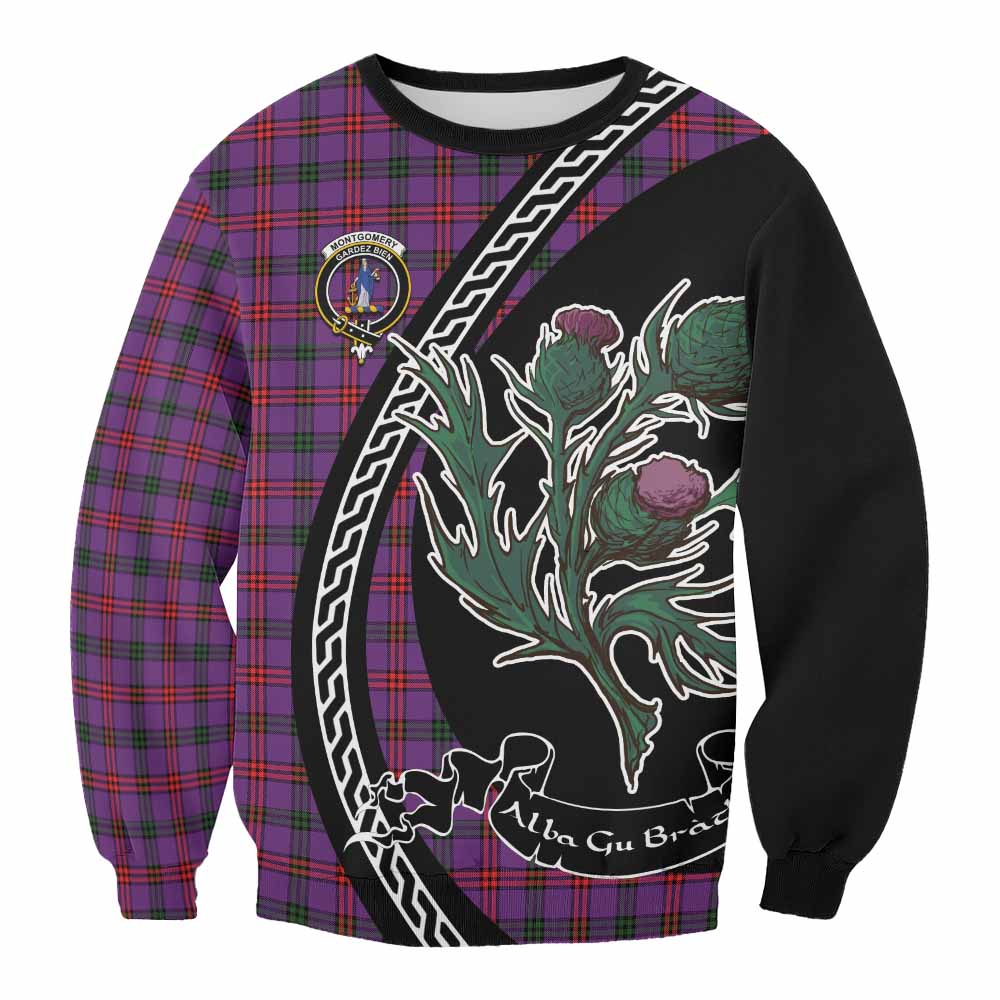 Montgomery Family Crest Tartan Sweatshirt Alba Thistle Inspired - Tartan Vibes Clothing