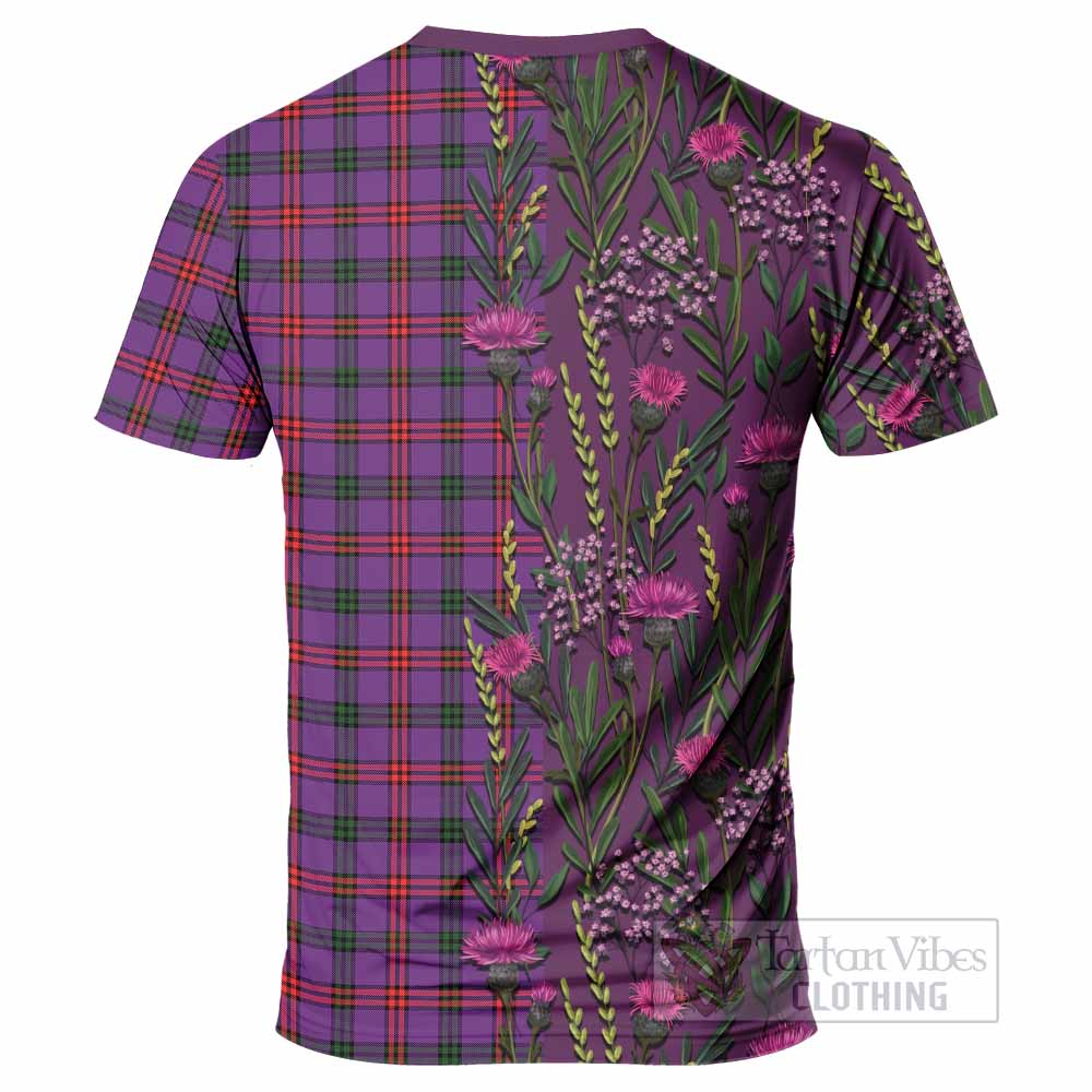 Montgomery Family Crest Tartan T-Shirt Scottish Thistle Flower Pattern Half Style - Tartan Vibes Clothing