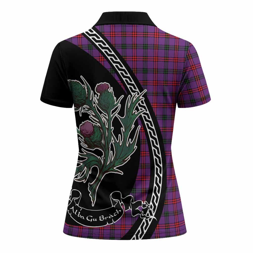 Montgomery Family Crest Tartan Women Polo Shirt Alba Thistle Inspired - Tartan Vibes Clothing