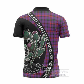 Montgomery Family Crest Tartan Zipper Polo Shirt Alba Thistle Inspired