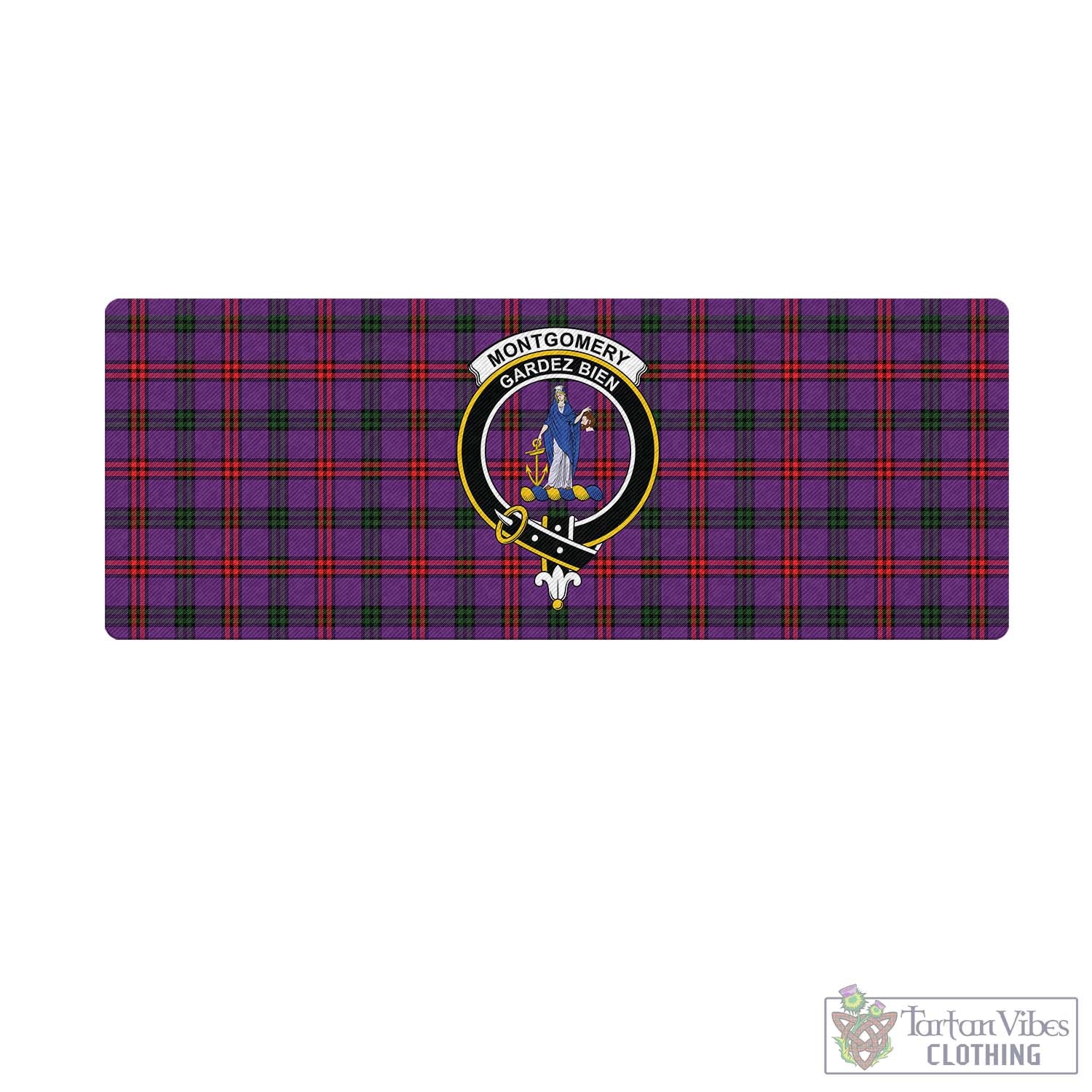 Tartan Vibes Clothing Montgomery Modern Tartan Mouse Pad with Family Crest