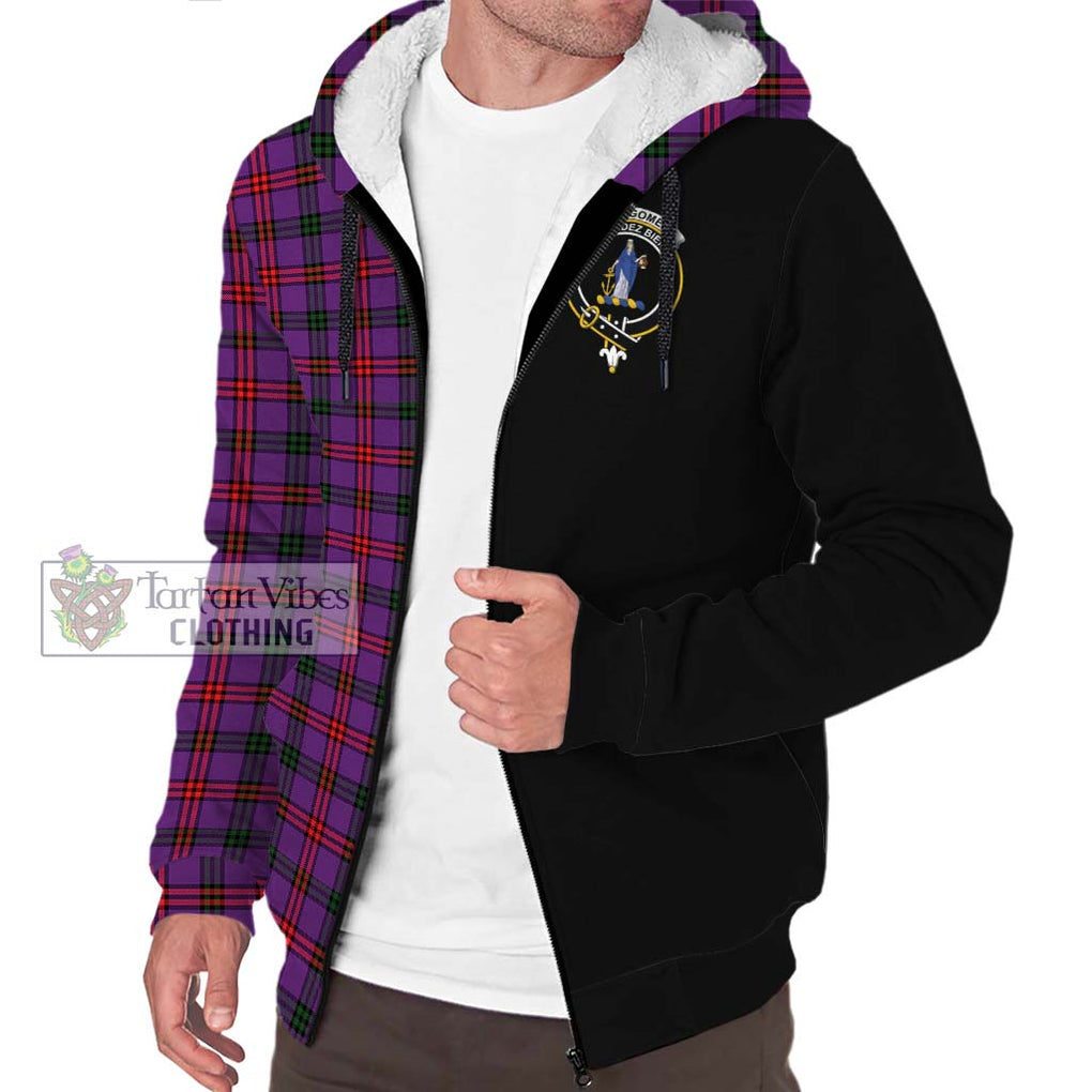 Montgomery Tartan Sherpa Hoodie with Family Crest and Half Of Me Style Unisex S - Tartanvibesclothing Shop
