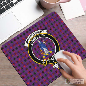 Montgomery Modern Tartan Mouse Pad with Family Crest