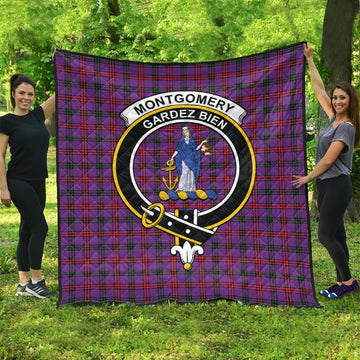 Montgomery Tartan Quilt with Family Crest