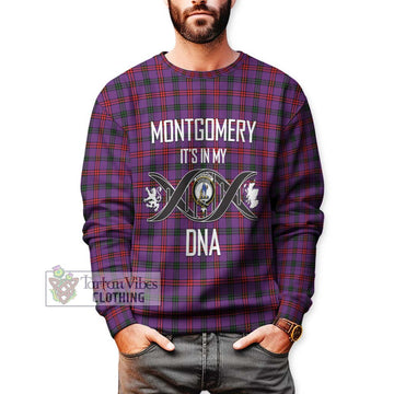 Montgomery Tartan Sweatshirt with Family Crest DNA In Me Style Unisex - Tartanvibesclothing Shop
