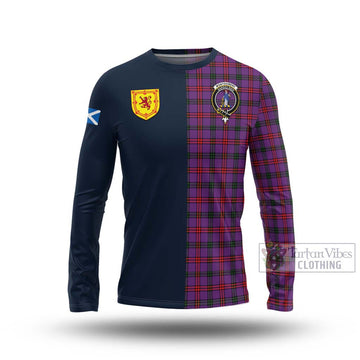 Tartan Vibes Clothing Montgomery Modern Tartan Long Sleeve T-Shirt with Scottish Lion Royal Arm Half Style