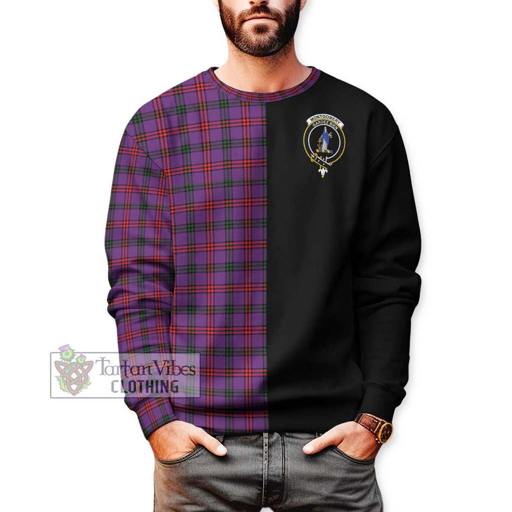 Montgomery Tartan Sweatshirt with Family Crest and Half Of Me Style Unisex - Tartanvibesclothing Shop